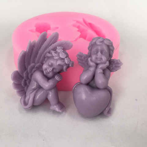 Luyou 3D Ángel Bebé de silicona Fondant moldes para decorar pasteles herramientas Chocolate resina moldes cocina repostería accesorios FM1515 ► Foto 1/3