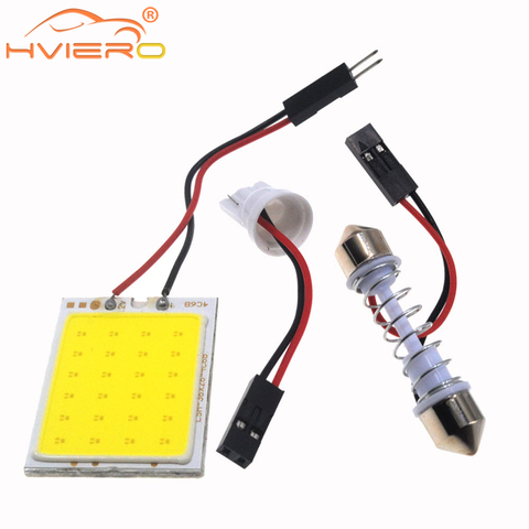 2X T10 COB SMD 24 36SMD 48Led Panel blanco rojo coche Auto Led Interior luz de estacionamiento Mapa de lectura bombilla de la lámpara festoon Dome BA9S DC 12 V ► Foto 1/6