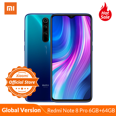 Versión Global Xiaomi Redmi Nota 8 Pro 6GB 64GB teléfono móvil 64MP Quad Cámara MTK Helio G90T Octa Core Smartphone 4500mAh NFC ► Foto 1/1