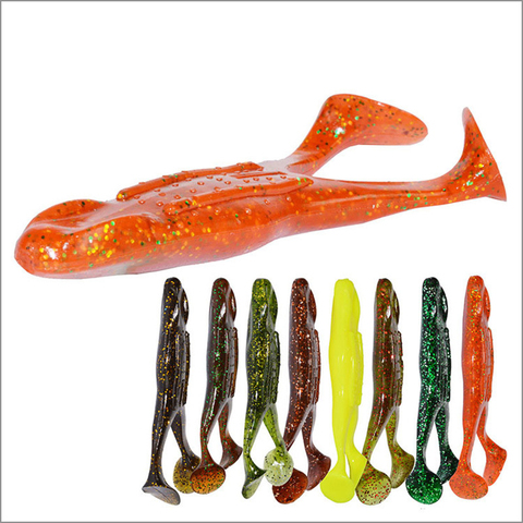 Swimbaits-señuelo de silicona blanda para pesca con mosca, cebo de pesca de rana y 14g de 105mm, cebo de platija de plástico, 2 uds. ► Foto 1/6