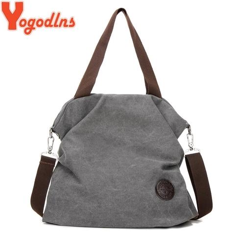 Yogodlns-Bolso de lona de pana para la playa para mujer, bolsa de hombro de tejido, saco de compras casual, plegable y reutilizable ► Foto 1/6