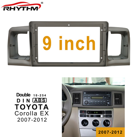 9 pulgadas 2din Radio de coche Fascia para TOYOTA Corolla EX 2007-2012 doble Din Car Dvd marco adaptador Panel-dash Instalación en ► Foto 1/6