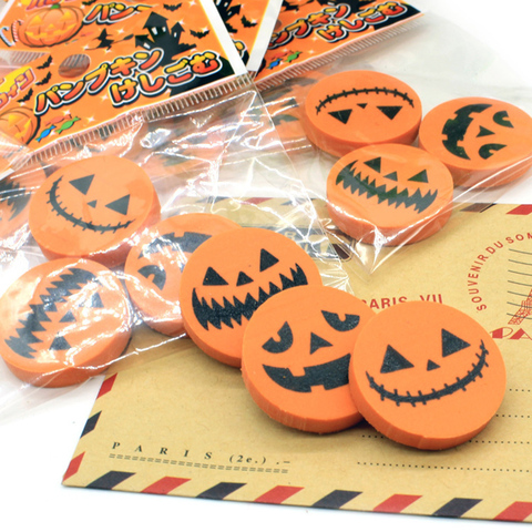 Paquete de 3 unidades, novedad, calabaza de Halloween, estilo lindo borrador para niños lápiz de goma para borrar de estudiante, regalo, papelería ► Foto 1/6