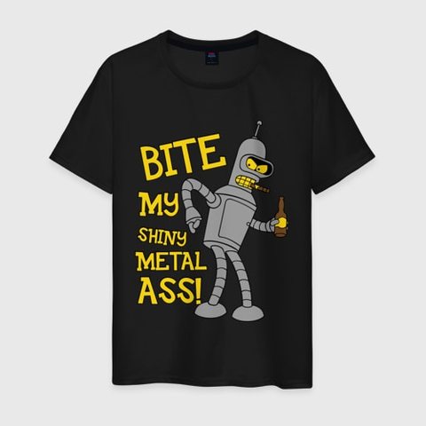 Doblador de algodón de camiseta para hombre (bite my polished metal ass) ► Foto 1/6