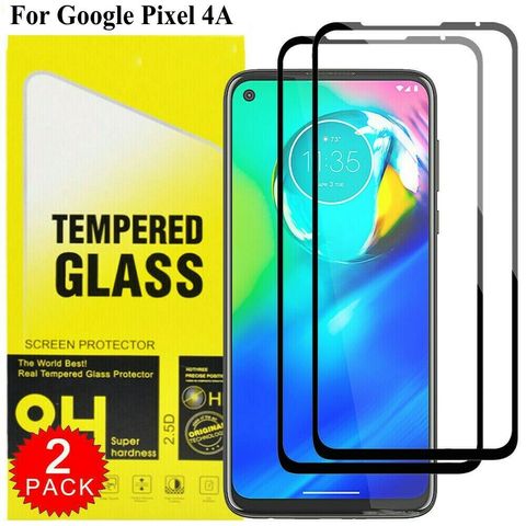 Protectores de pantalla de vidrio templado para Google Pixel 4a, película de cobertura completa, borde negro, 2 uds. ► Foto 1/6