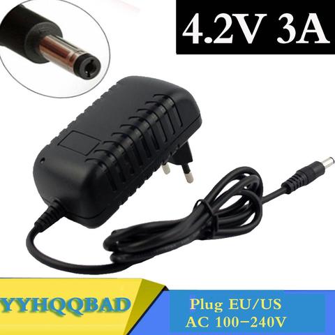 Cargador adaptador de fuente de alimentación de 4,2 V, 3A, 5,5x2,1mm, CA, CC, para serie 1, 4,2 V, 3,7 V, 3,6 V, 18650, batería li-po de iones de litio ► Foto 1/5