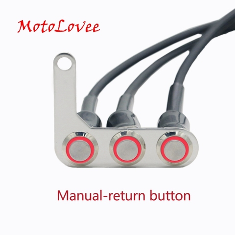 Motovee-interruptor para manillar de motocicleta, montaje ajustable, resistente al agua, botones de encendido y apagado para bocina de Faro, intermitente LED ► Foto 1/6