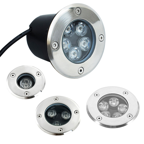 Luz LED subterránea IP68, 1W, 3W, 5W, 7W, lámpara de suelo impermeable, punto exterior, paisaje, camino de jardín, patio enterrada, 85-265V, DC12 ► Foto 1/6