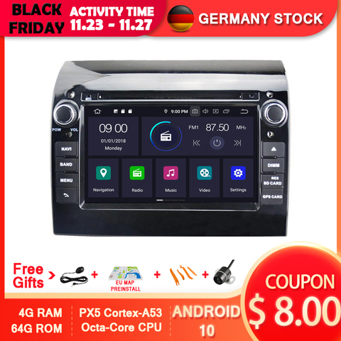 AVGOTOP Android 10 4GB + 64GB reproductor de DVD del coche para FIAT DUCATO/Citroën JUMPER/PEUGEOT BOXER 2011-2015 IPS HD pantalla de navegación ► Foto 1/6