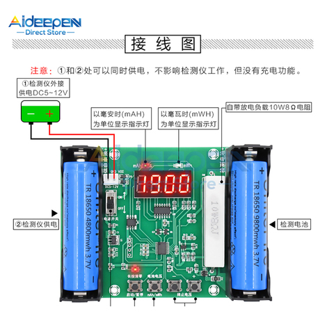 Batería de litio XH-M240 18650, probador LED rojo de capacidad, maH, mwH, descarga Digital, Monitor de batería de carga electrónica ► Foto 1/5