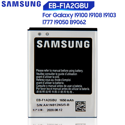 Reemplazo Original de la batería de Samsung para Galaxy S2 I9100 I9050 B9062 I9108 I9103 I777 batería genuina del teléfono EB-F1A2GBU 1650mAh ► Foto 1/6