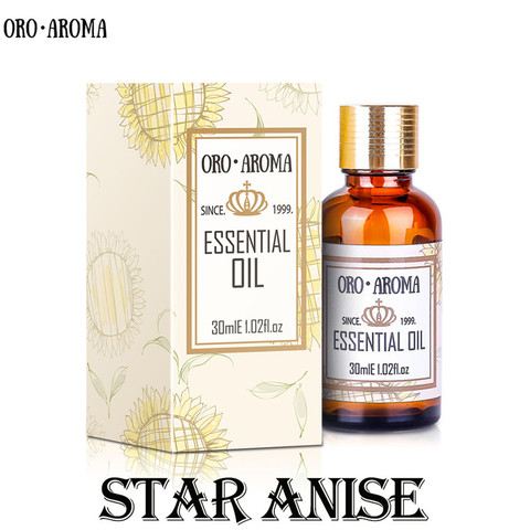 Oroaroma-Aceite Esencial Aromaterapia natural anís estrellado, aceite de anís estrellado para la flatulencia y el estómago ► Foto 1/6