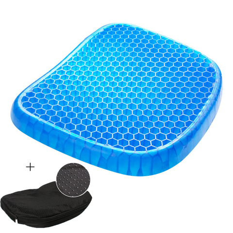 Cojín de Gel para asiento, doble capa, antideslizante, transpirable, panal de abeja, cojín para asiento de huevo, almohadilla de hielo para coche, silla de oficina, silla de ruedas, alivio del dolor ► Foto 1/6