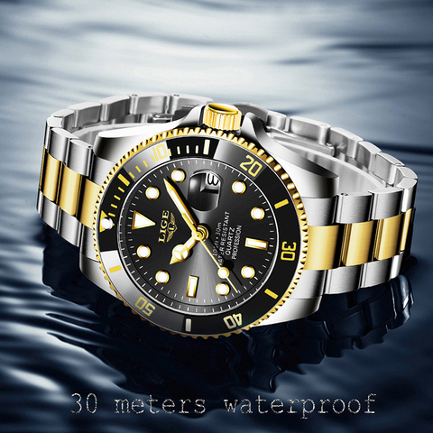 LIGE-relojes de negocios para hombre, reloj de pulsera de cuarzo, resistente al agua, de acero inoxidable, deportivo, 2022 ► Foto 1/1