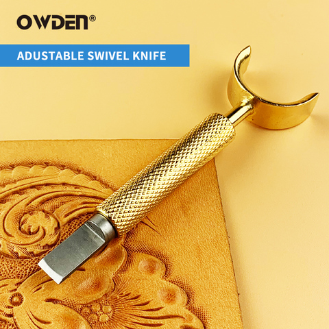 OWDEN-cuchillo giratorio de cuero ajustable, herramienta de corte profesional dorado para tallado ► Foto 1/6