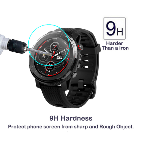 2 uds 2.5D 9H 0,3mm vidrio templado Amazfit Stratos 3 Smart Watch GPS Protector de pantalla Anti-rasguño película transparente sin burbujas ► Foto 1/6