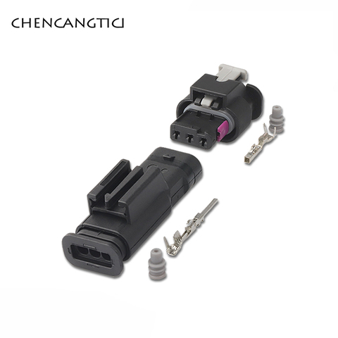 Tyco AMP-conector electrónico para coche, 2 juegos, 3 pines, impermeable, 4F0973703, para marcha atrás, AUDI VW LEAR 1-1718653-2 ► Foto 1/5