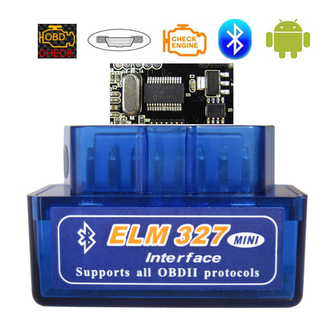 OBD2 escáner ELM327 Bluetooth V1.5 OBDII escáner de diagnóstico de coche ELM 327 Bluetooth OBD 2 para Android lector de código de herramientas de diagnóstico ► Foto 1/6