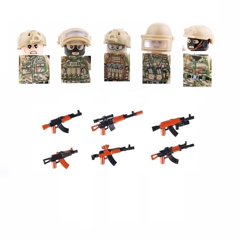 5 unids/lote alfa ruso moderno especial soldado de las fuerzas de MOC SWAT armas militares playmobil figuras bloques de construcción de ladrillo juguetes mini ► Foto 1/1