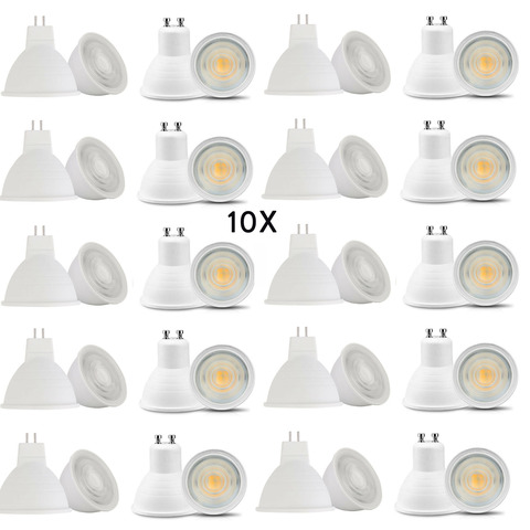 10x lámpara LED regulable GU10 bombilla foco 7W 220V MR16 GU5.3 Chip COB ángulo de haz de 30 grados para la lámpara de decoración del hogar y la Oficina ► Foto 1/6