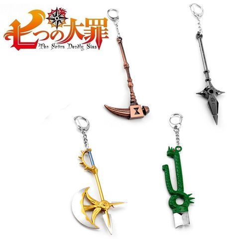 LLavero de Anime The Seven Deadly Sins para hombre, canor Rhitta, Nanatsu, no Taizai, hacha, abrebotellas, llavero, colgante para regalo ► Foto 1/6