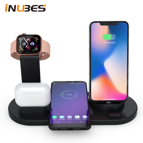 Cargador inalámbrico Qi 4 en 1 para iPhone, estación de carga para Apple Watch, Airpods, Micro USB tipo C, soporte de carga rápida ► Foto 1/6