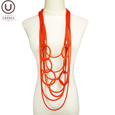 UKEBAY-collares colgantes redondos largos para mujer, joyería gótica, collar de goma hecho a mano, Ropa Étnica, collares, suéter, Chians, regalos ► Foto 1/6