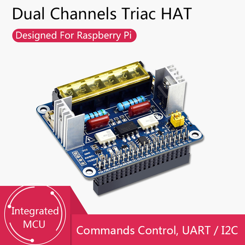 Placa de expansión Raspberry Pi, de 8 canales relé de potencia, sombrero Triac 2-CH para Raspberry Pi integrado MCU UART / I2C ► Foto 1/5