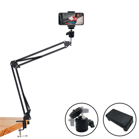 Soporte para el brazo largo de 360 grados, Compatible con soporte para tableta o teléfono móvil, Clip para fotografía, soporte para luz, reemplazo de soporte para teléfono ► Foto 1/6