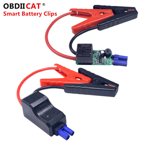 Cables de refuerzo inteligentes para coche, accesorios de abrazadera de batería, Clips rojos y negros para arrancador de batería de coche ► Foto 1/6