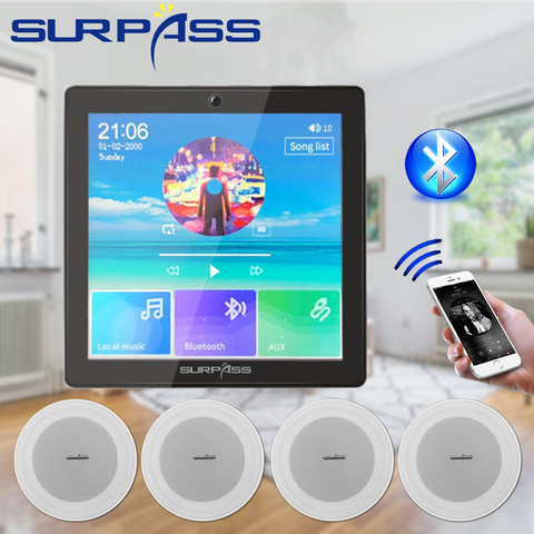 Inteligente Audio en Casa 4*20W Bluetooth pared amplificador de sistema de sonido estéreo reproductor sistema PA altavoz de techo Set barato altavoz ► Foto 1/6