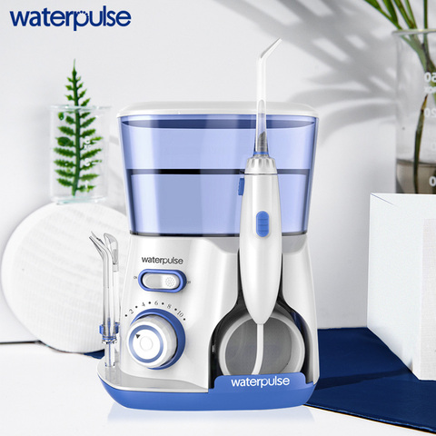 Waterpulse-irrigador Oral portátil IPX7 con chorro de agua, limpiador dental de tanque de agua de 800ML, punta de 5 uds. ► Foto 1/6