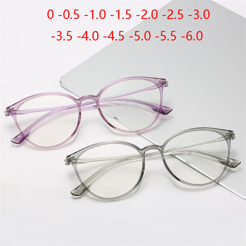 Gafas de ojo de gato transparente Retro para mujer, lentes ópticas para miopía, 0,5-1-1,5-2-2,5-3-3,5-4-4,5-5-5,5-6,0 ► Foto 1/6