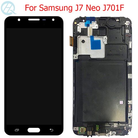 Original J701F LCD para Samsung Galaxy J7 Neo con marco Super AMOLED 5,5 