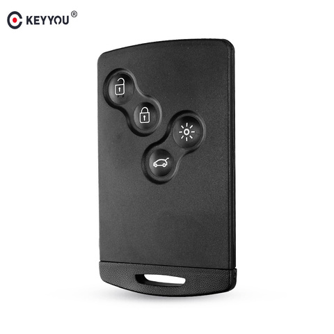 KEYYOU-carcasa de llave Original, 4 botones para Renault Laguna Koleos Megane Fob, funda de tarjeta inteligente remota con hoja de llave pequeña insertada ► Foto 1/6