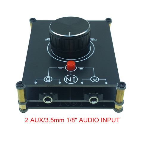 SOLUPEAK-conmutador de señal de Audio para altavoz, caja divisora de señal, preamplificador pasivo, control de volumen, AUX, 3,5mm, 1/8 pulgadas, 2 en 1 ► Foto 1/6