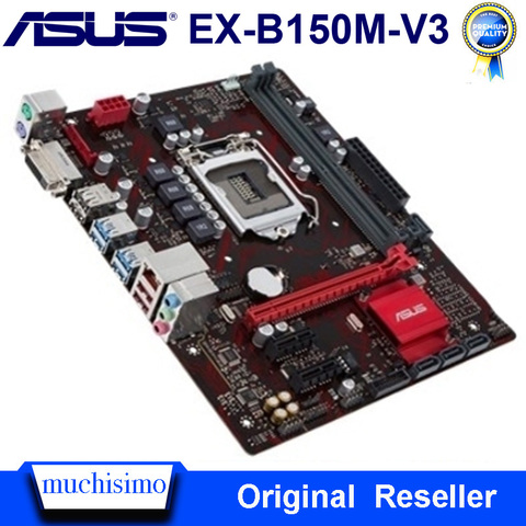 Asus-placa base para ordenador de escritorio EX-B150M-V3, DDR4 LGA 1151 Intel B150 DDR4 32GB PCI-E 3,0, usb, Micro ATX i7 i5, placa base usada Original ► Foto 1/6