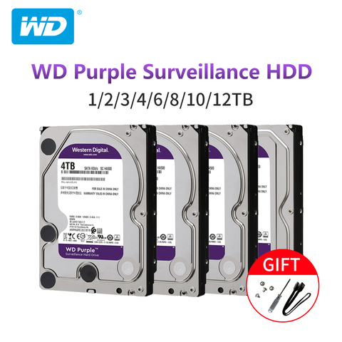 Western Digital WD Purple disco duro de vigilancia 1TB 2TB 3TB 4TB SATA 6,0 Gb/s 3,5 