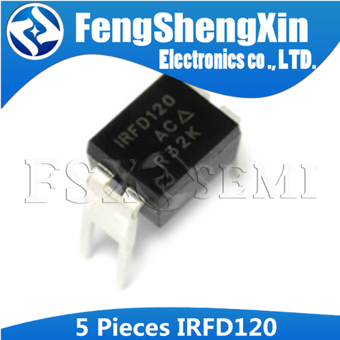 5 uds nuevo IRFD120 DIP4 IRFD120PBF DIP-4 IRF120 DIP 1.3A 100V 0.300 Ohm MOSFET de potencia de Canal N ► Foto 1/1