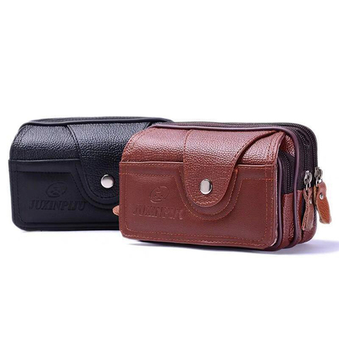 Riñonera Vintage de PU para hombre y mujer, Bolso pequeño multifunción para teléfono, monedero, Vintage, Unisex, para exteriores, 2022 ► Foto 1/6