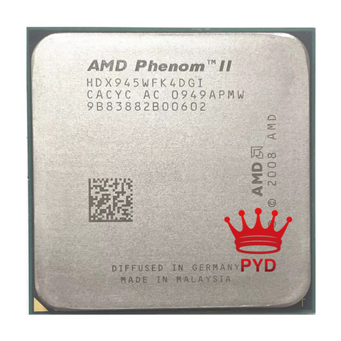 AMD Phenom II X4 945 Quad-Core procesador de CPU Socket AM3 938pin 95W, 3,0 GHz HDX945WFK4DGM /HDX945WFK4DGI ► Foto 1/1