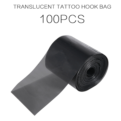 Fundas desechables con Clip para máquina de tatuajes, bolsas de línea de gancho de tatuaje, cubierta protección contra polvo, negro translúcido, 100 Uds. ► Foto 1/6