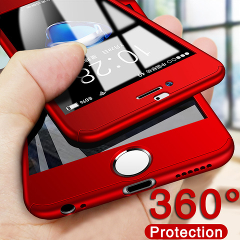 Funda protectora de lujo 360 para iPhone 6 6s 7 8 Plus, funda de Coque para iPhone 11 Pro XS MAX XR, funda de 5 5S con cristal ► Foto 1/6