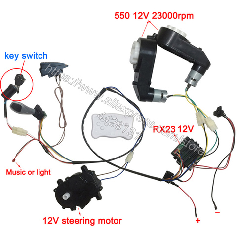 Cables y accesorios para coches eléctricos para niños, repuestos para coche eléctrico para montaje de bricolaje, cables y caja de cambios, juego completo ► Foto 1/6