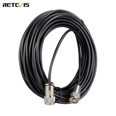 Retevis 50-3-Cable extensor Coaxial de baja pérdida de cobre puro, alimentador de 15 metros para Walkie Talkie, repetidor RT97, conector SL16 con señal ► Foto 1/6