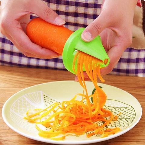 Accesorios de herramientas de cocina, modelo de embudo, rebanador en espiral, dispositivo para picar verduras, ensalada de cocina, zanahoria ► Foto 1/6