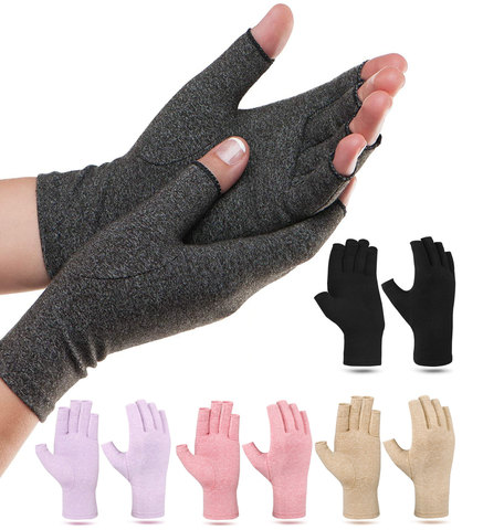 Guantes para artritis y alivio de las articulaciones, guantes para el alivio de las articulaciones, cálidos, de compresión para terapia anti-artritis, perfecto para invierno ► Foto 1/6