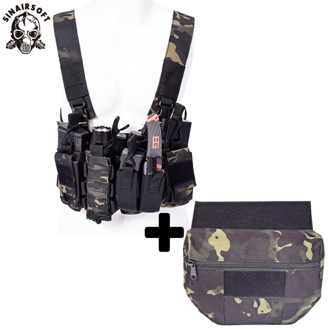 Chaleco táctico de nailon Swat CS Match Wargame TCM para hombre, aparejo para el pecho, Airsoft, bolsa de equipo militar, funda para cintura, sistema Molle ► Foto 1/6