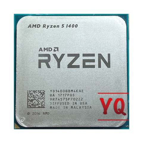 AMD R5 1400 Ryzen 5 1400 3,2 GHz Quad-Core CPU procesador YD1400BBM4KAE hembra AM4 ► Foto 1/2