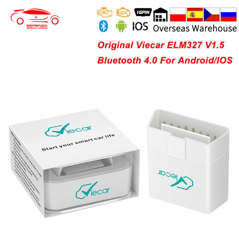 Herramienta de diagnóstico automático de coche, accesorio ELM327 V1.5 OBD2 Bluetooth 4,0 ELM 327 Viecar PIC18F25K80 ODB2, adaptador de escáner OBD 2 para Android/IOS ► Foto 1/6